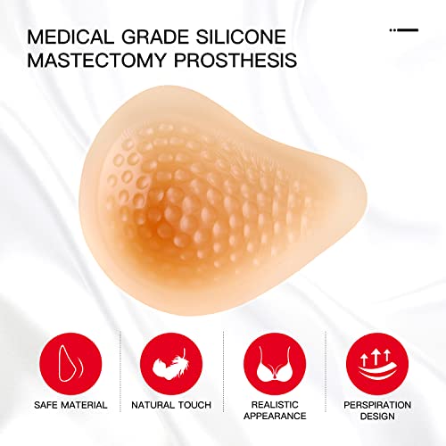 Polreta One Piece Silicone Breast Forms Massage Mastectomy Prosthesis Bra Enhancer Inserts Concave Bra Pads #TOP1