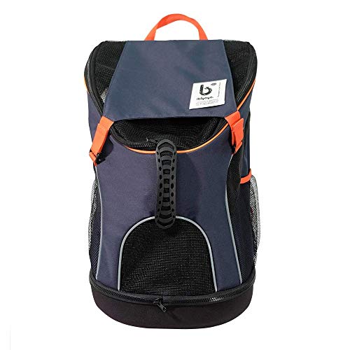 ibiyaya Hunderucksack für kleine Hunde | Bis 8 kg | Hundetragetasche Hundetransportbox | Reisetasche Haustiertasche | Farbe: Dunkelblau | Hundetasche