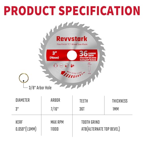 MIKITOK 5 1/2 inch Circular Saw Blade 36 Tooth - Fine Cutting, Tungsten Carbide Blade for Hardwood/Softwood/Plywood/Finishing - Power Tool Parts & Accessories-2PCS - Image 2