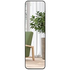 Giftgarden Full Length Mirror Aluminum Framed, Modern 118×35 CM (47×14 Inches) Long Wall Mirror Full-Body, Wall Mounted or Over The Door Hanging for Bedroom Closet Bathroom, Black