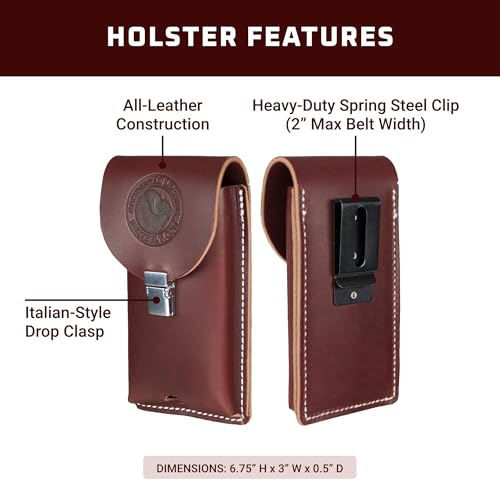 Occidental Leather 5328 Occidental ręcznie wykonana skórzana kabura na telefon z klipsem do dużych telefonów