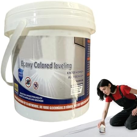 Self Leveling Epoxy Floor Coating - Coloured Sand High Gloss Marble Effect - Water Based Non Slip Paint For Concrete Tile Wood Countertop Refinishing - Durable Decorative Finish — view 6