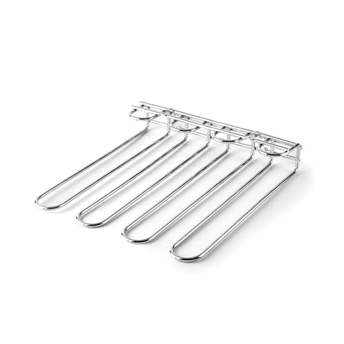 Lacor - 62253 - Due Portabicchieri, Capacità per 12 Bicchieri, Montaggio a Soffitto o a Parete, Ferro, Colore Grigio Metallizzato, 29x31.5 cm