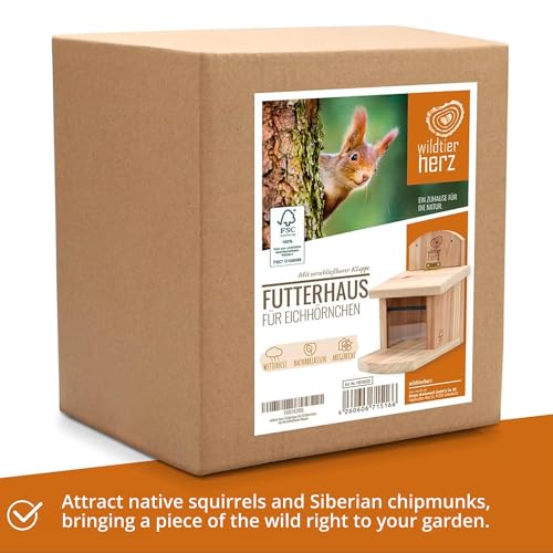 MIXXIDEA Mangeoire En Bois Robuste Pour écureuils Avec épaisseur De 1,5 Cm, Pas De Montage