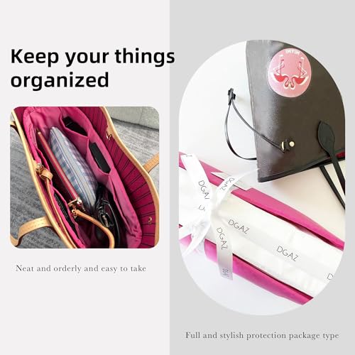 Image of DGAZ Purse Organizer Insert Fits Neverfullbag BB /PM /MM /GM,Silk Bag Organizer,Luxury Handbag & Tote Shaper(Peach Pink,BB)