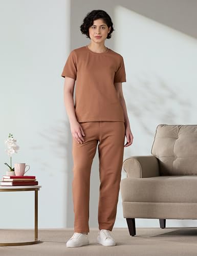 Image of Amazon Brand - Symbol Women's T-Shirt & Pant Set | Regular Fit (Available in Plus Sizes)