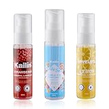 Gleitgel Wasserbasis,Gleitgel Gel Stimulierend für Frauen, 3x Aromatisiert,Nicht Klebrig, Kein Zucker,Natürlich & Vegan Lube für Frauen Männer Paare(Erdbeere + Minze + Zitrone)