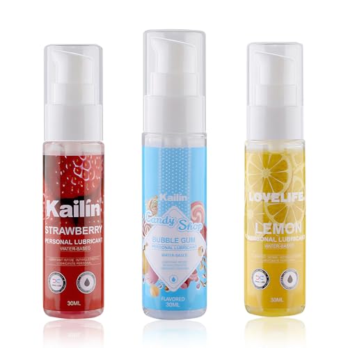 Lubrifiant à base d'eau, gel stimulant pour femmes, 3 saveurs, non collant, sans sucre, lubrifiant naturel et végétalien pour femmes, hommes et couples (fraise + menthe + citron)