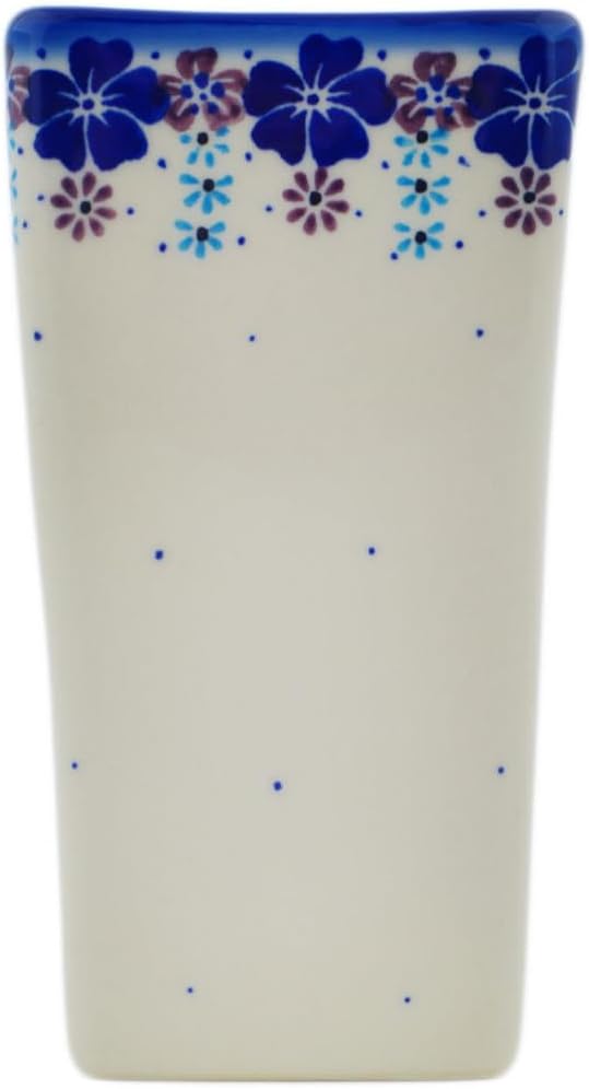 Polmedia Polish Pottery Vase - The Floral Wish Pattern Handmade in Boleslawiec Poland by Ceramika Dalia + Certificate of Authenticity