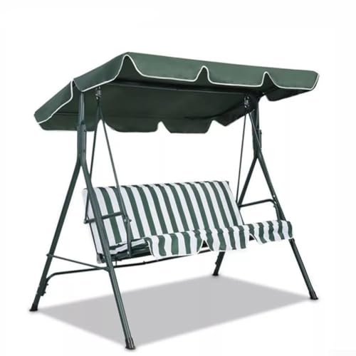 Volakebeing Lona de repuesto para asiento de columpio, tela Oxford 210D, para columpio de jardín de tres asientos, con 4 esquinas reforzadas, tamaño 164 x 114 x 15 cm (verde)