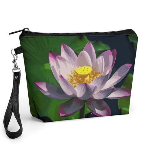Bolsa de cosméticos elegante en piel sintética con cremallera reforzada Lotus2