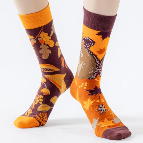Image of 2 Pairs Cartoon Animal Crew Socks Fun Cotton Mid Calf Socks for Women
