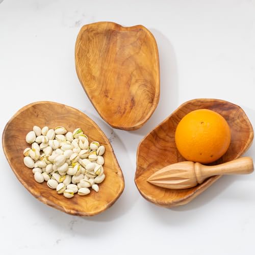 COSPRING Root Wood Dish, Party Platter and Tray for Sandwich Bread Serving, Appetizer Display, Vintage Ring Dish, Hand Carved Artworks (8 inch - 10 inch)