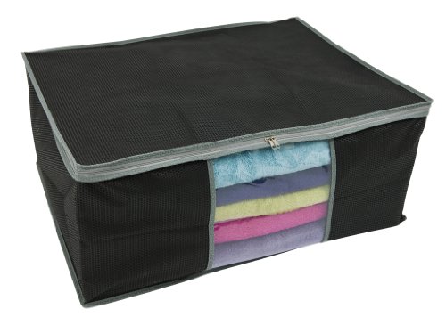 Storeasy Medium Blanket Storage Box, Classic Black