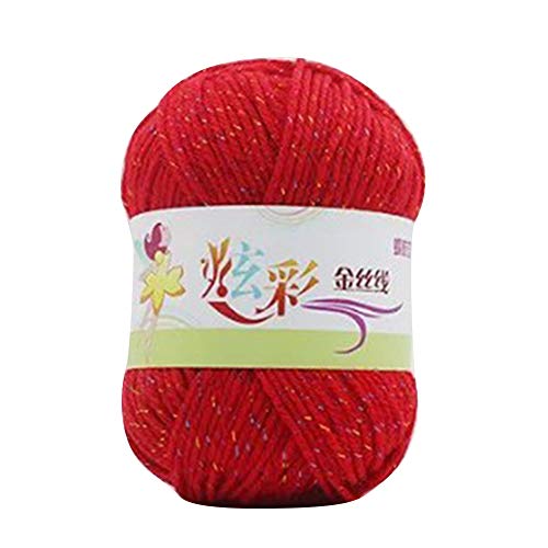 Goodilest Yarn Skeins, 4 Strands Soft Knitting Crochet Thread Hand Woolen Yarn Diy Sewing Accessories Light Yellow #TOP2