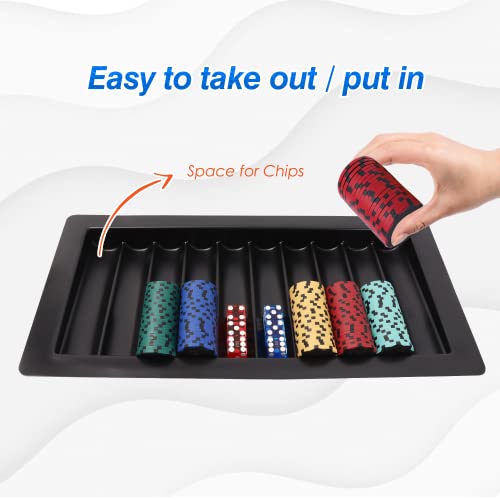 GSE Games & Sports Expert Casino Poker Chip Tray, Holds 500 Chips, Las Vegas Style Dealer Table Chips Holder for Poker Chips