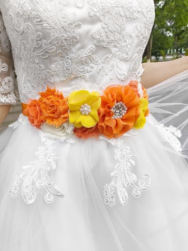 Orange Baby Shower Sash Maternity Sash Orange Pregnancy Sash Belt Baby Shower4