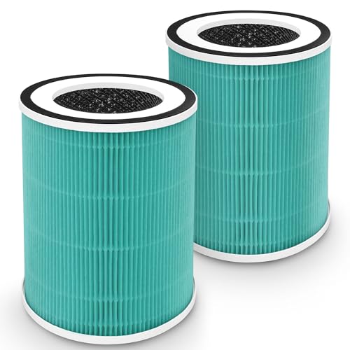 Image of 2 Pack True HEPA Kilo Filter Replacement for Afloia Kilo, KILOPLUS, KILOPRO, MIRO, MIRO PRO and MORENTO MR-Kilo, Kalo, H13 True HEPA Filter, 360 3-Stage Filtration, Green
