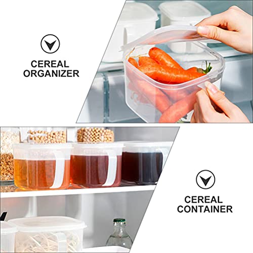 Yardwe 2Pcs Recipiente De Armazenamento De Comida De Plástico Com Alça E Tampa Geladeira Fresco- Man