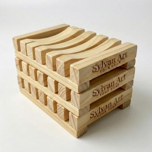 Sylvan Art Naturals Wooden Soap Holder, 3-Pack