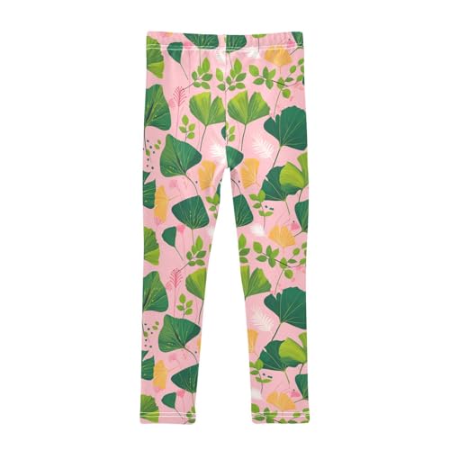 KLL Hand Painted Ginkgo Leaves Toddler Baby Girl Legging Comfortable Full Length Workout Pants Sports2