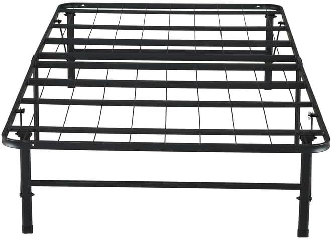Naomi Home 14" Foldable Bed Frame Metal Platform Mattress Foundation 13" Under Bed Storage No Box Spring Needed Easy Tool-Free Assembly