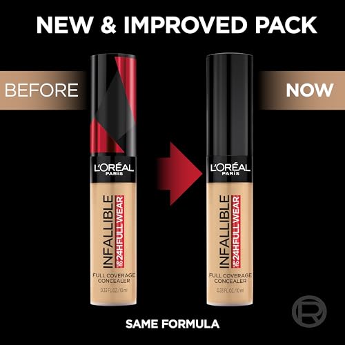 L'Oreal Paris Makeup Infallible Full Wear Waterproof Matte Concealer, Full Coverage, Biscuit, 0.33 fl. oz