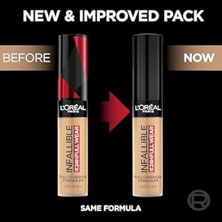 L'Oreal Paris Makeup Infallible Full Wear Waterproof Matte Concealer, Full Coverage, Cashmere, 0.33 fl. oz.