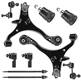 10PCS Front Lower Control Arms with Ball Joints for Honda Civic Acura EL 2001 2002 2003 2004 2005 Sway Bars Outer Inner Tie Rod End Suspension Kit K640287 K640288 K90332 K90454 K90455 ES3581 EV469