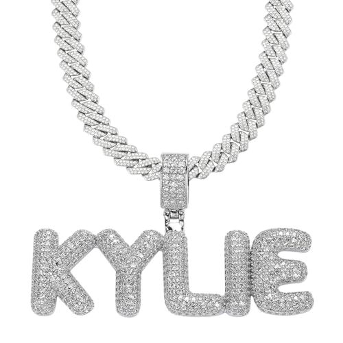 Custom Letter Necklace Gold Name Plate Necklaces Customizable initial Iced Out Pendant Hip Hop Jewelry Personalized Name Chain for Men Women