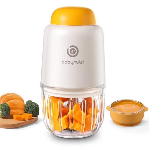 Baby Food Processor – Puree Blender for Baby Meals, Glass Bowl & Stainless Steel Blades, BPA-Free, Simple One-Touch Food Grinder for Baby Meals