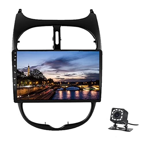 XMZWD Android 10 Car Stereo Radio Pantalla Táctil De 9 Pulgadas para Peugeot 206 2000-2016 Navegación GPS Bluetooth BT WiFi FM RDS Reproductor USB Controles De Volante DSP Dab CarPlay Cover