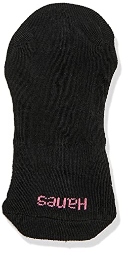 Hanes Women's Shoe Size: 5-9 Lightweight Breathable Ballerina Liner Socks, 6-Pair Pack, Black #TOP2