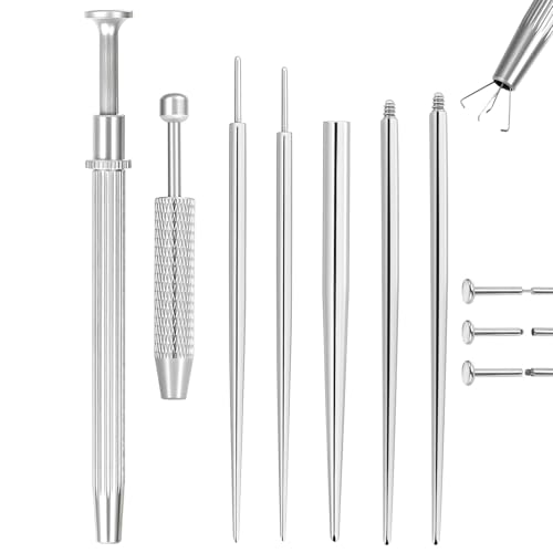 Piercing Taper Ball Grabber Tool for Changing Jewelry - 14G 16G 18G 20G Threadless/Internal thread/External Thread Stainless Steel Flat Back Earrings Insertion Tool for Ear/Nose/Navel/Lip/Eyebrow/Tongue