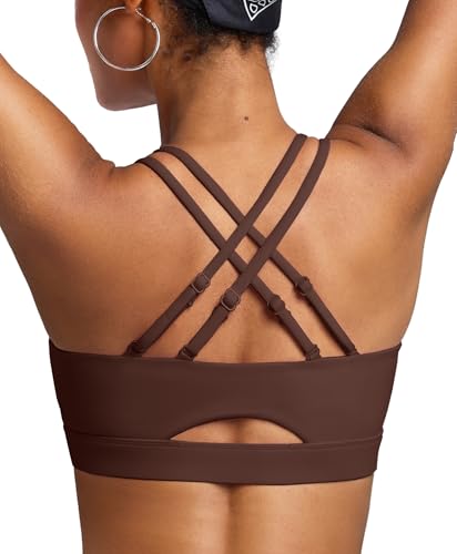 BRXL Sports Bras for Women Strappy Back Sports Bra with Sewn in Padding