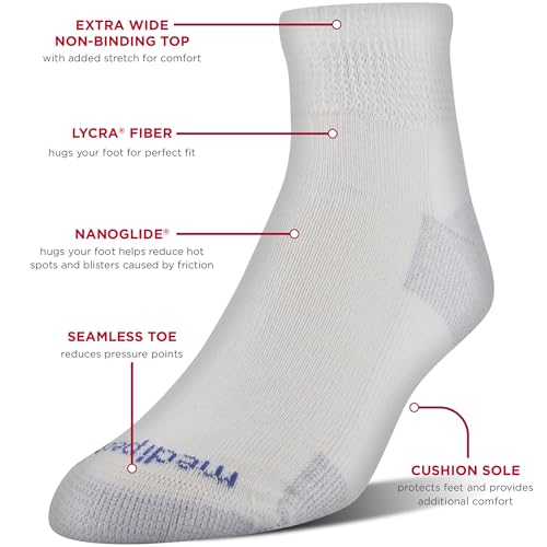 Medipeds Unisex Adult Nanoglide Quarter Socks, 4-Pack2