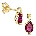 Produktbild Miore Ohrringe Damen tropfen Ohrhänger mit Edelstein/Geburtsstein Rubin in rot aus Gelbgold 9 Karat / 375 Gold, Ohrschmuck