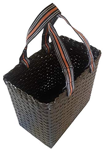 Image of Paperus, Medium, Dark Brown, Lunch Bag, Picnic Basket, Handbag, Carry Bag, Tiffin Basket for Office, Rectangular, Eco-Friendly, Handmade, of Paper Ropes, in Inch 11 H, 12 L, 6 Wide Base