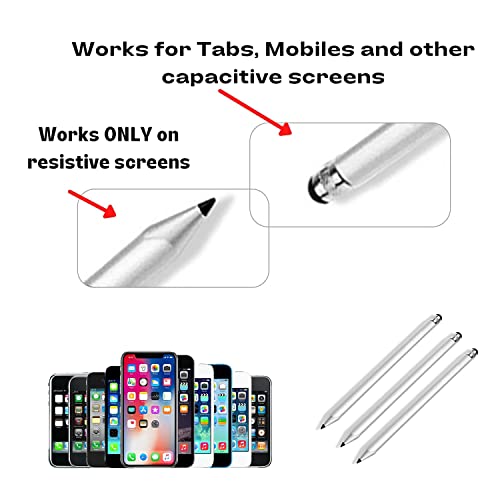 Tek Styz Pro Capacitive Resistive Stylus Universal 2 in 1 Compatible with BMW 2019 3 High Sensitivity & Precision Full Size 15 Pack! (Silver)