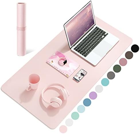 Non-Slip Desk Pad, Waterproof PVC Leather Desk Table Protector, Ultra Thin Large Mouse Pad, Easy Clean Laptop Desk Writing Mat for Office Work/Decor/Home (Light Blue, 80 x 40 cm)