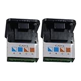 Voyoo 2er-Pack RJ11 CAT3 Female Panel Mount Adapter, D-Typ RJ11 6P4C auf 4-Pin Screw Terminal Adapter für Telefon
