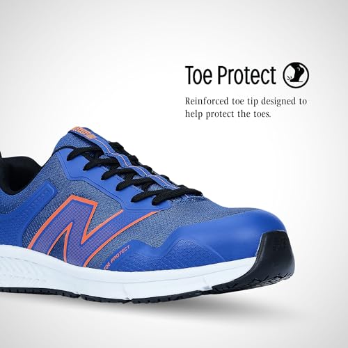 New Balance New Balance Evolve Aluminum Alloy Toe Men’s Industrial Work Shoes, Blue/Orange, Size 8.5, Medium, Comfortable & Light Work Shoes for Men, Electric Hazard, Slip Resistant