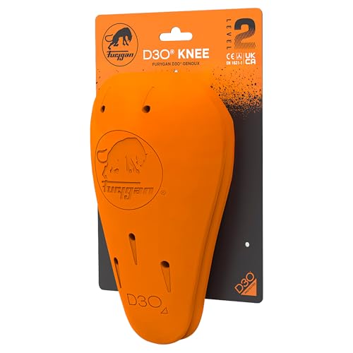 Furygan GENOUX D3O L2 - Protection Souple Invisible D3O Discrète homologuées Niveau 2 pour Pantalon Jean de Moto - Technologie D3O Sécurité, Orange