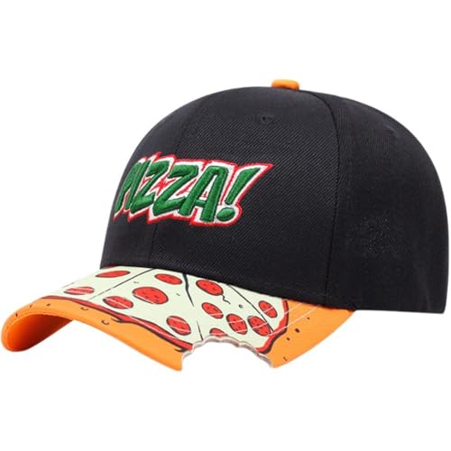 Ymxygz Lässige Baseballkappe, Pizza-Buchstabe, Bestickte Baseballkappen, Modische Hip-hop-mütze, Snap-Back-Retro-mütze, Schwarze Baseballmützen Für Männer Und Frauen