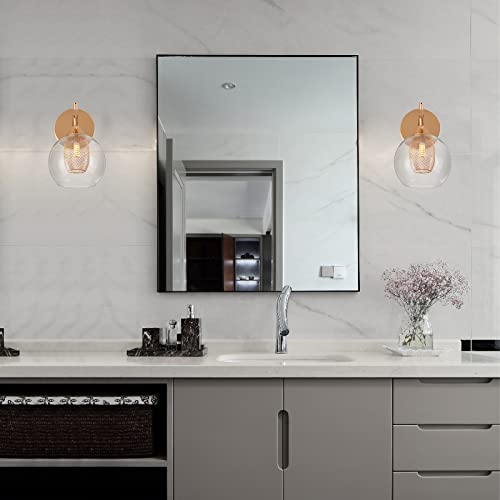 Frideko Gold Wall Sconce Glass Globe Sconces Wall Lighting Wall Lamp With Double Lampshade Modern Wall Sconces Bathroom Vanity Light Fixtures Indoor Wall Lights For Bedroom Living Room(Bulb Included) #TOP3