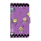 スマ通 iPhone 12 Pro 対応 ケース 手帳 タイプ ケータイ かばー カード収納 モンスター キャラクター キャラクター スタンド式 ストラップホール マグネット カワイイ トゥエルブ プロ用 (C.パープル) vc-773