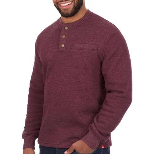 The American Outdoorsman Sherpa Lined Waffle Henley for Men