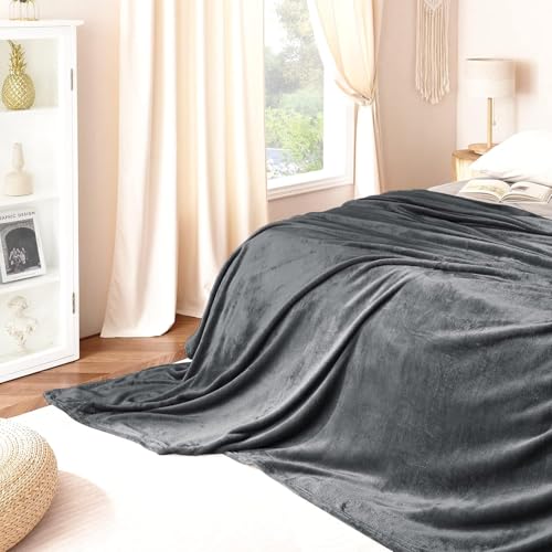 Image of Amazing Super Soft Double Bed Woollen Quilt Cover, 310TC Warm Duvet Cover, Woolen Duvet Cover /Rajai Cover /Blanket Cover /Quilt Cover King Size=90x100 Inches, Winter Blanket Cover (Dark Gray)