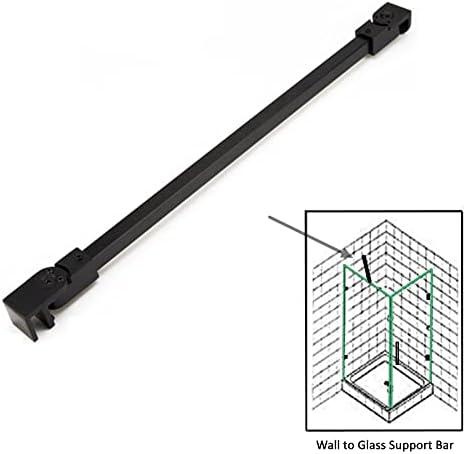 Matte Black Stainless Steel Wall-to-Glass Support Bar Support Arm for 1/4" 5/16" 3/8", or 6mm 8mm 10mm Glass for Fixed Frameless Shower Glass Panel (40cm)