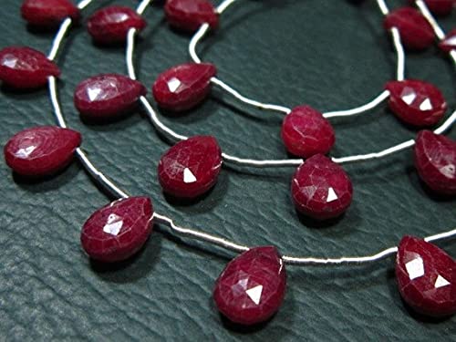Ruby Faceted Pear pierres calibrées sans défaut de perçage pour enfilage réussi